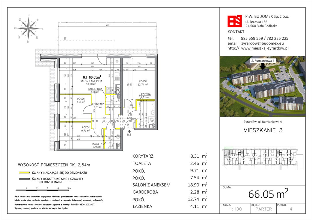Nowe mieszkanie czteropokojowe  Rumiankowa 4 Żyrardów, Rumiankowa 4  66m2 Foto 1