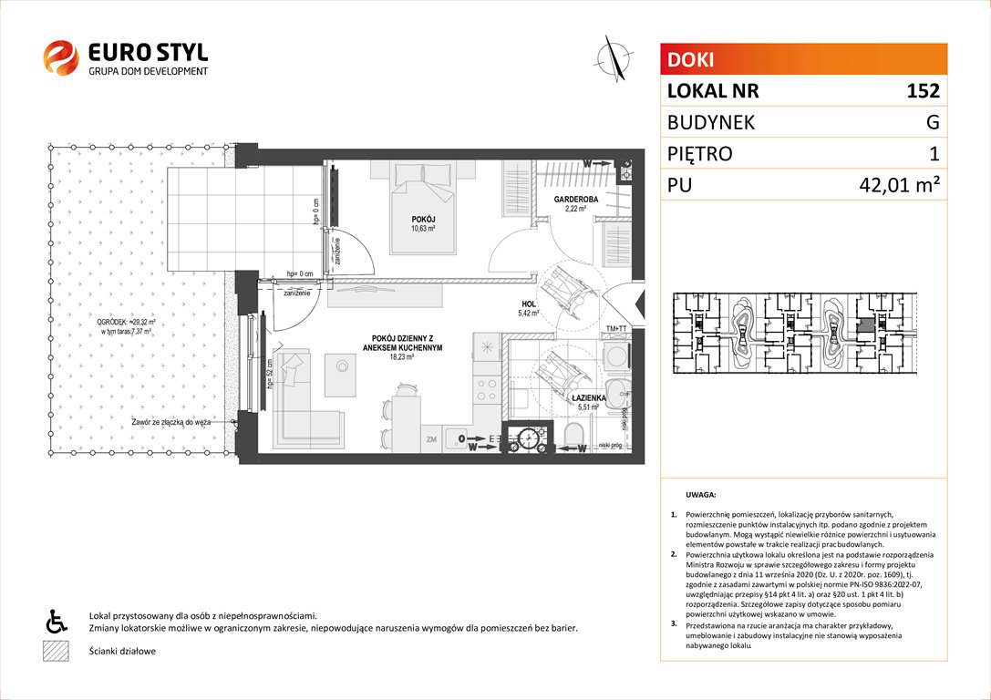 Nowe mieszkanie dwupokojowe DOKI LIVING Gdańsk, Śródmieście, ks. Jerzego Popiełuszki/Rybaki Górne  42m2 Foto 1