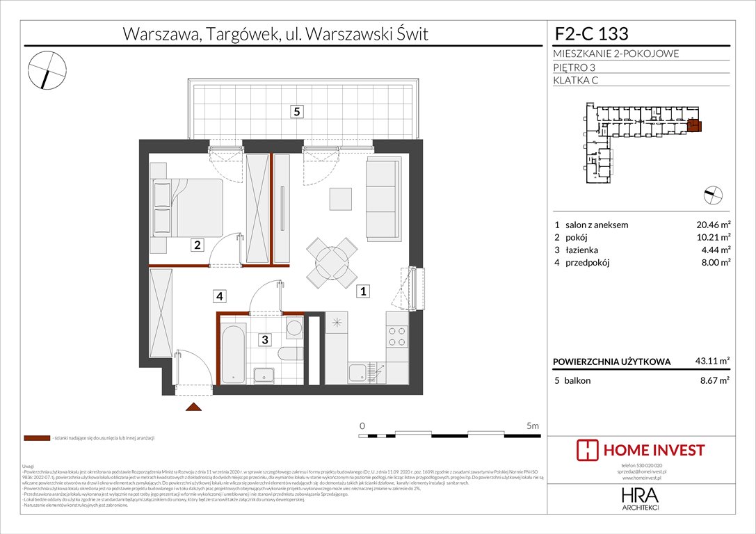 Nowe mieszkanie dwupokojowe Warszawski Świt Etap XIV Warszawa, ul. Warszawski Świt  43m2 Foto 1