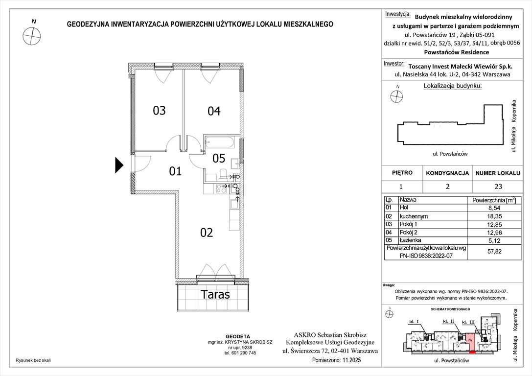 Nowe mieszkanie trzypokojowe Powstańców Residence Ząbki, Powstańców 19  58m2 Foto 1