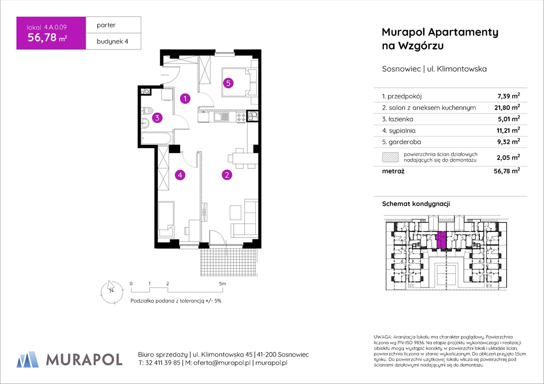 Nowe mieszkanie dwupokojowe Murapol Apartamenty na Wzgórzu Sosnowiec, ul. Klimontowska  57m2 Foto 1