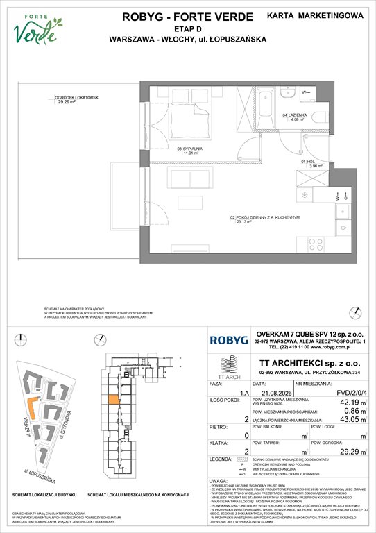 Nowe mieszkanie dwupokojowe Forte Verde Warszawa, Włochy, Łopuszańska 28  42m2 Foto 1