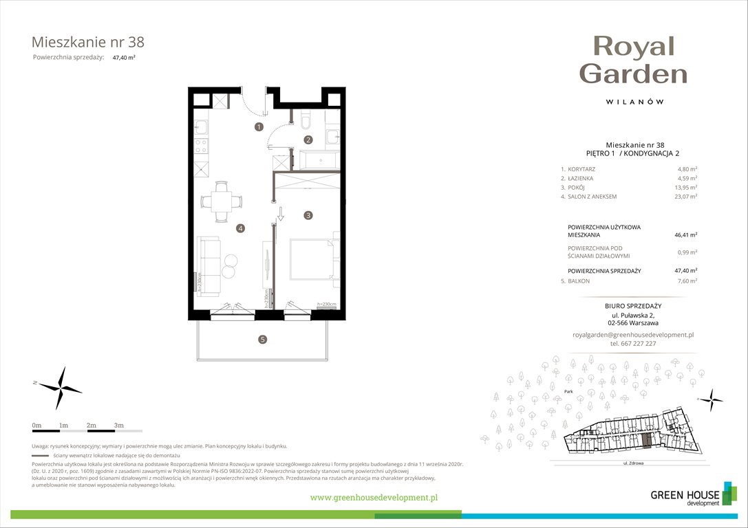 Nowe mieszkanie dwupokojowe Royal Garden Wilanów Warszawa, Wilanów, Zdrowa 2  46m2 Foto 1