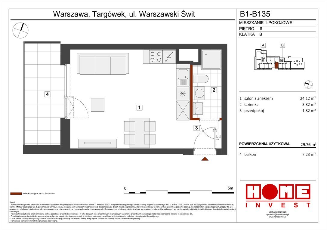 Nowa kawalerka Warszawski Świt Etap VIII Warszawa, Targówek, ul. Warszawski Świt 12  30m2 Foto 1