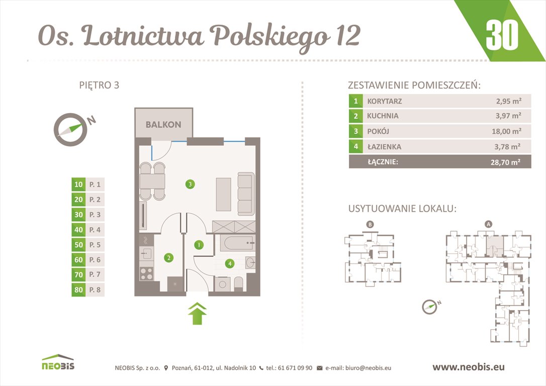 Nowa kawalerka OSIEDLE LOTNICTWA POLSKIEGO 12 W POZNANIU Poznań, Jeżyce, OS. LOTNICTWA POLSKIEGO 12  29m2 Foto 1