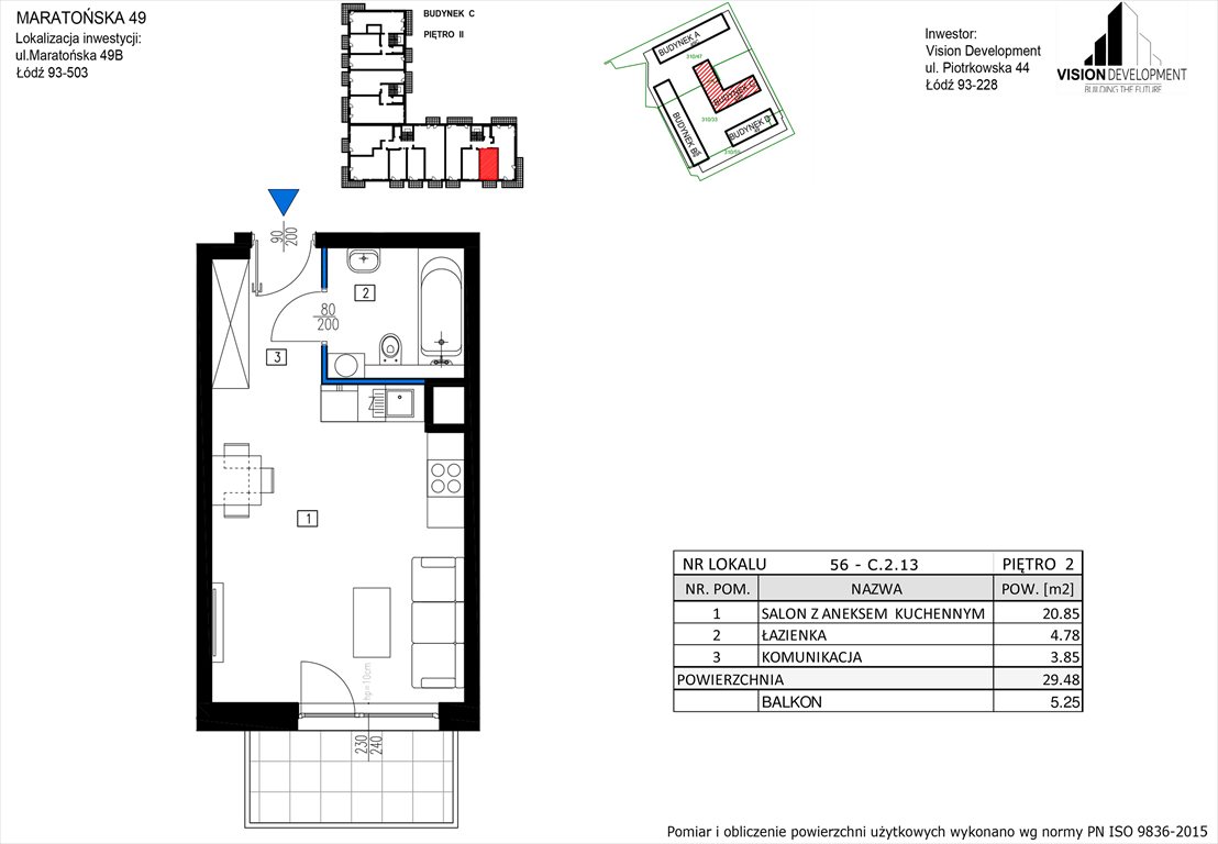 mieszkanie na sprzedaż 29m2 mieszkanie Łódź, Retkinia, Maratońska 49C