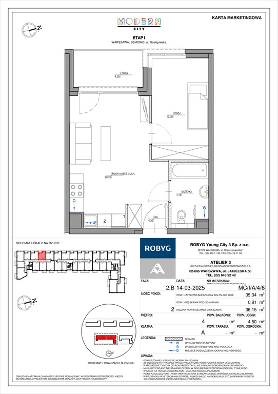 Nowe mieszkanie dwupokojowe Modern City Warszawa, Bemowo, Szeligowska  35m2 Foto 1
