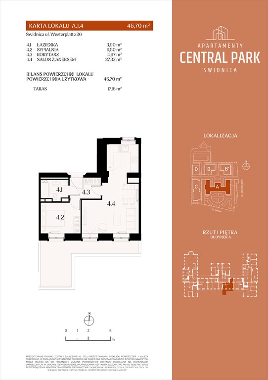 Nowe mieszkanie dwupokojowe Apartamenty Central Park Świdnica Świdnica, Lipowa 14  46m2 Foto 1
