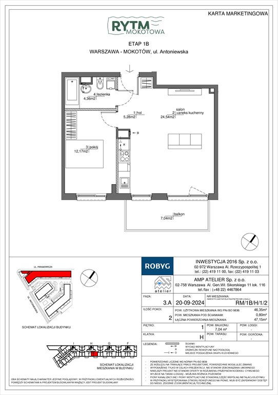 Nowe mieszkanie dwupokojowe Rytm Mokotowa Warszawa, Mokotów, Antoniewska  46m2 Foto 1
