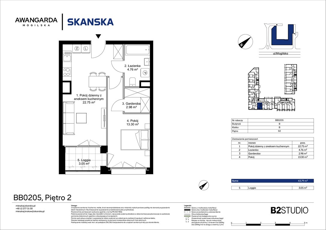 Nowe mieszkanie dwupokojowe Awangarda Mogilska Kraków, Prądnik Czerwony, Mogilska 126  44m2 Foto 1