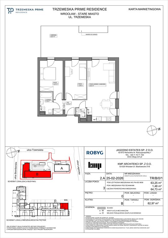 Nowe mieszkanie trzypokojowe Trzemeska Prime Residence Wrocław, Stare Miasto, Trzemeska  63m2 Foto 1