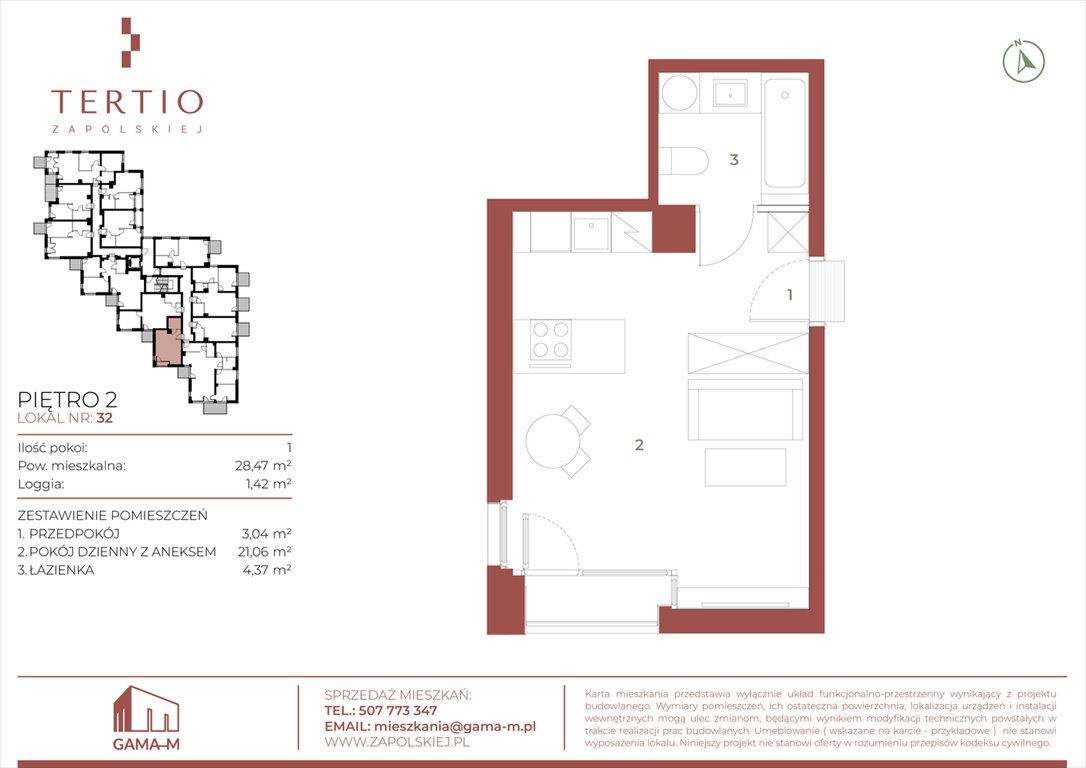Nowa kawalerka Tertio Zapolskiej Kraków, Bronowice, Gabrieli Zapolskiej 21  28m2 Foto 1