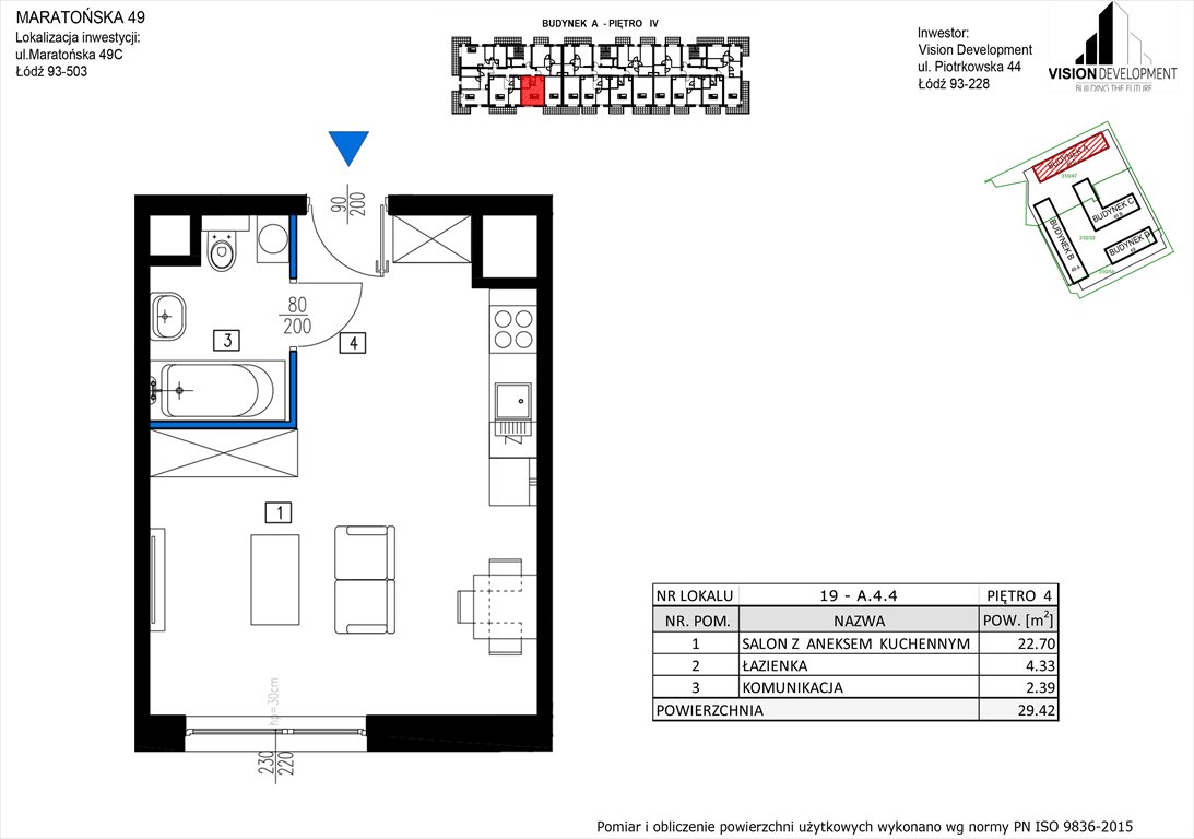 Nowa kawalerka Maratońska 49 Nowa Retkinia  Łódź, Retkinia, Maratońska 49C  29m2 Foto 1