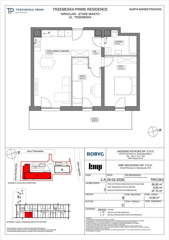 Nowe mieszkanie trzypokojowe Trzemeska Prime Residence Wrocław, Stare Miasto, Trzemeska  57m2 Foto 1