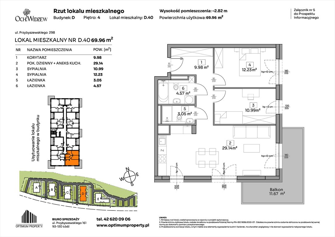 Nowe mieszkanie trzypokojowe OchWidzew Łódź, Widzew, Przybyszewskiego 292-300  70m2 Foto 1