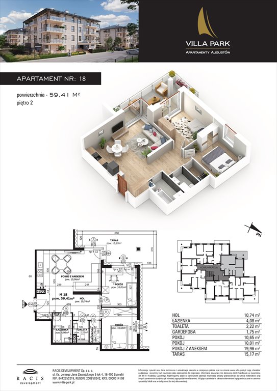 Nowe mieszkanie Villa Park - Etap II Augustów, Wypoczynkowa  59m2 Foto 1