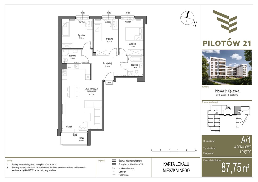 Nowe mieszkanie czteropokojowe  Pilotow 21 Gdańsk, Zaspa, Pilotów 21  88m2 Foto 1