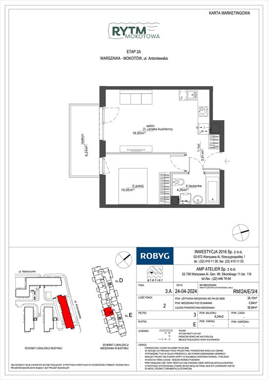 Nowe mieszkanie dwupokojowe Rytm Mokotowa Warszawa, Mokotów, Antoniewska  38m2 Foto 1