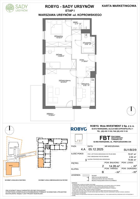 Nowe mieszkanie trzypokojowe Sady Ursynów Warszawa, Koprowskiego  72m2 Foto 1