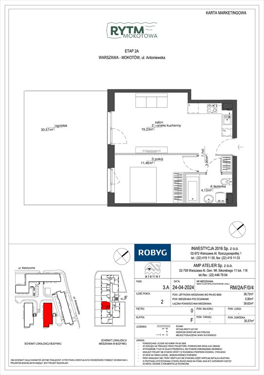 Nowe mieszkanie dwupokojowe Rytm Mokotowa Warszawa, Mokotów, Antoniewska  39m2 Foto 1