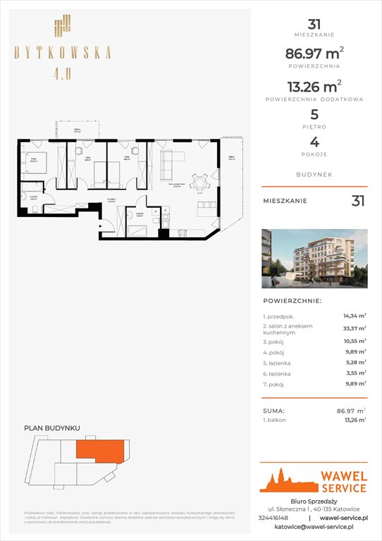 mieszkanie na sprzedaż 87m2 mieszkanie Katowice, Bytkowska