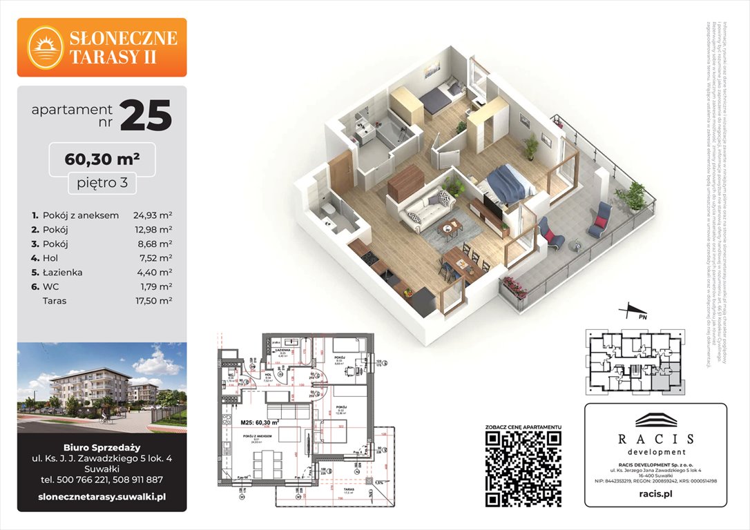 Nowe mieszkanie Słoneczne Tarasy II Suwałki, ul. Sportowa  60m2 Foto 1