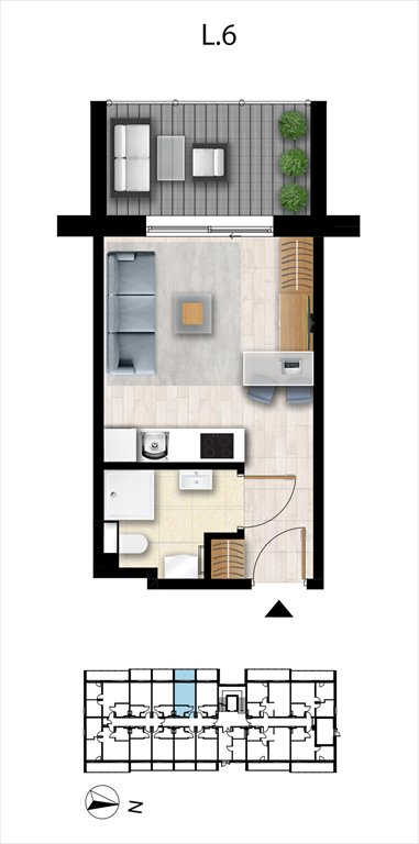 Nowa kawalerka Sunset Resort Grzybowo, Nadmorska 98 -106  22m2 Foto 1