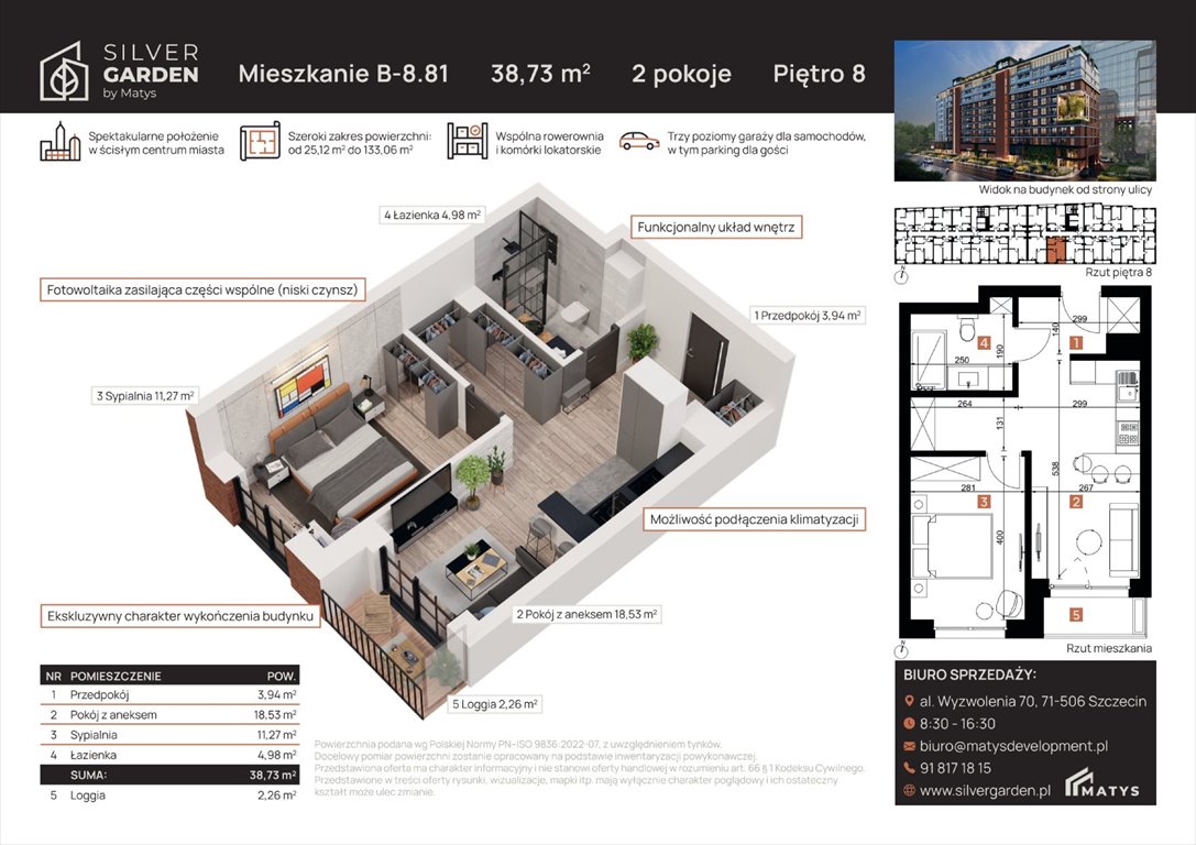 mieszkanie na sprzedaż 39m2 mieszkanie Szczecin, Centrum, al. Wyzwolenia 70 / ul. Staszica 21
