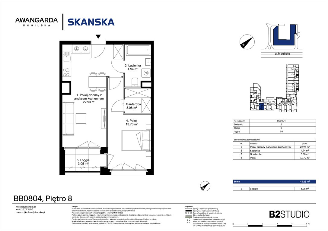 Nowe mieszkanie dwupokojowe Awangarda Mogilska Kraków, Prądnik Czerwony, Mogilska 126  45m2 Foto 1