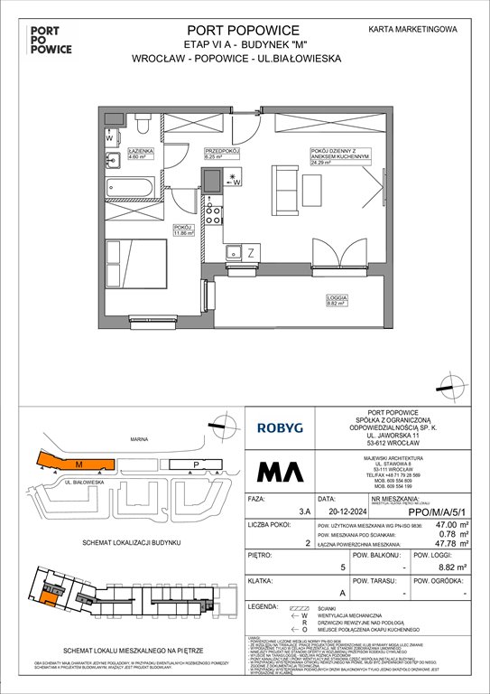 Nowe mieszkanie dwupokojowe Port Popowice Wrocław, Fabryczna, Białowieska 91a  47m2 Foto 1