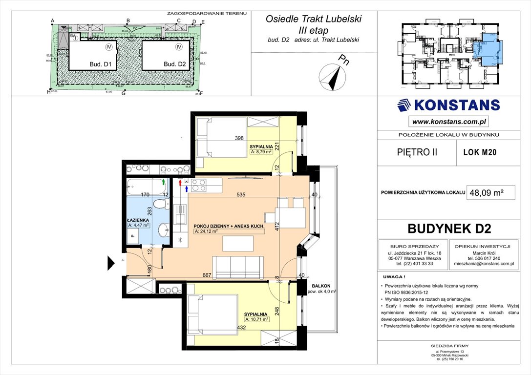 Nowe mieszkanie trzypokojowe TRAKT LUBELSKI Etap III Warszawa, Wawer, Trakt Lubelski 181 C i 181 D  48m2 Foto 1