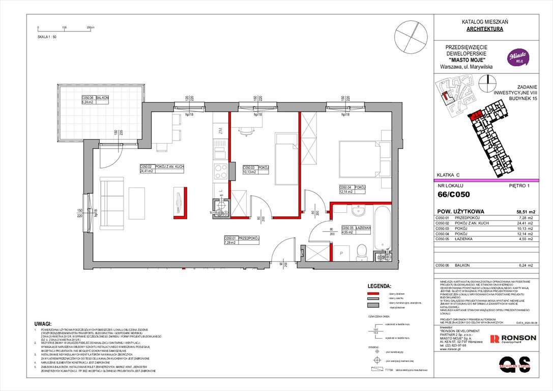 Nowe mieszkanie trzypokojowe Miasto Moje Warszawa, Białołęka, Marywilska 68  59m2 Foto 1