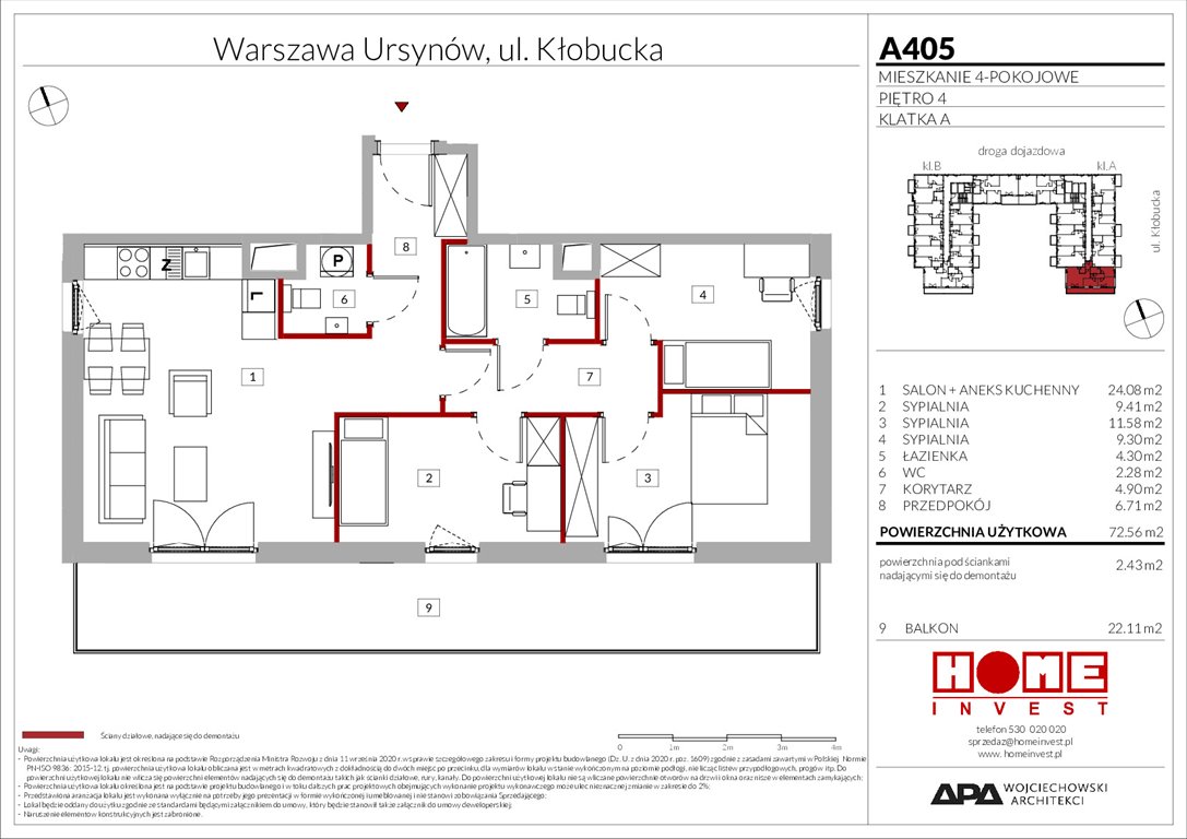 Nowe mieszkanie czteropokojowe  Enklawa Ursynów Warszawa, Ursynów, ul. Kłobucka 23A  73m2 Foto 1