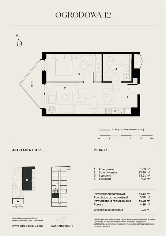 Nowe mieszkanie Apartamentowiec Ogrodowa 12 Poznań, Ogrodowa 12  47m2 Foto 1