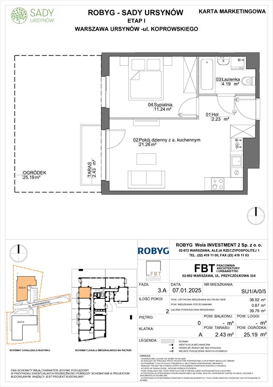 Nowe mieszkanie dwupokojowe Sady Ursynów Warszawa, Koprowskiego  39m2 Foto 1