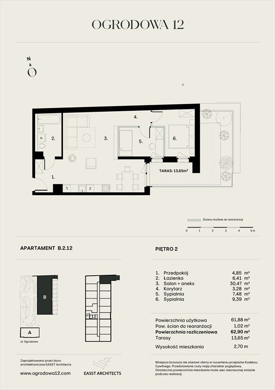 Nowe mieszkanie Apartamentowiec Ogrodowa 12 Poznań, Ogrodowa 12  63m2 Foto 1