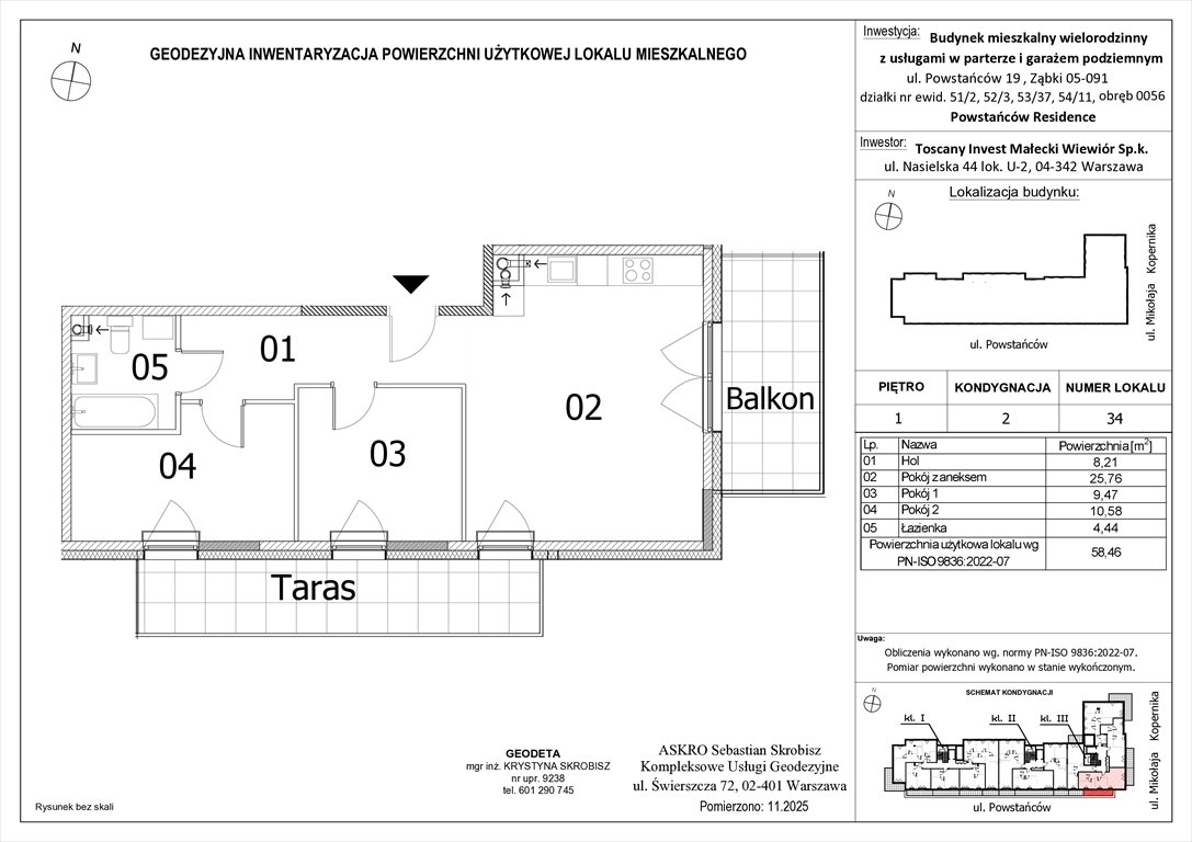Nowe mieszkanie trzypokojowe Powstańców Residence Ząbki, Powstańców 19  58m2 Foto 1