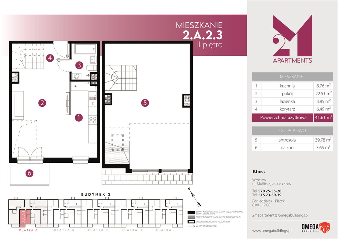 Nowe mieszkanie dwupokojowe 2M Apartments Wrocław, Maślice, Zawidowska 3  81m2 Foto 1