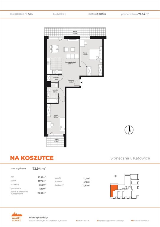 Nowe mieszkanie trzypokojowe Na Koszutce Katowice, Wełnowiec, Słoneczna 1  73m2 Foto 1
