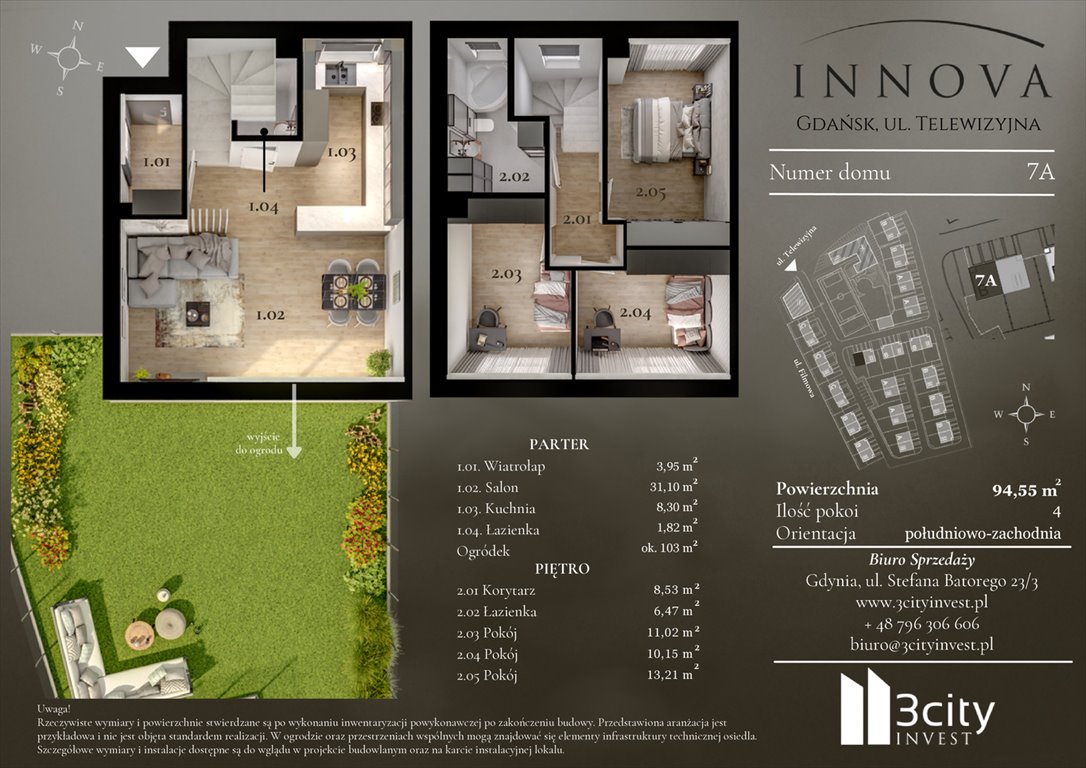 Nowe mieszkanie czteropokojowe  Innova Gdańsk, Matarnia, Telewizyjna 32  95m2 Foto 1