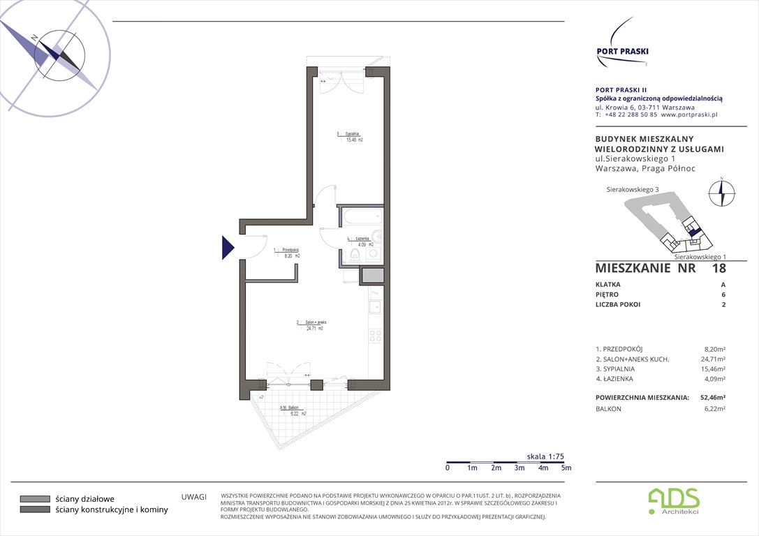 Nowe mieszkanie dwupokojowe Sierakowskiego 1 i 3 Warszawa, Praga Północ, Sierakowskiego 1-3  52m2 Foto 1