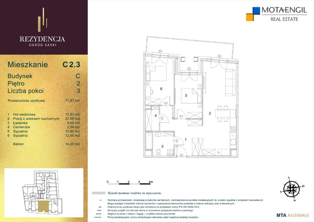 Nowe mieszkanie trzypokojowe REZYDENCJA OGRÓD SASKI Lublin, Śródmieście, Jasna i Wieniawska  71m2 Foto 1