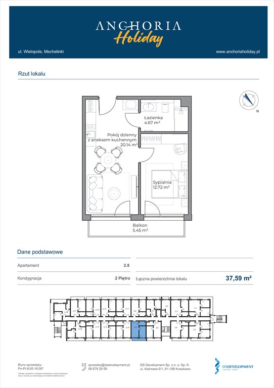 Nowe mieszkanie dwupokojowe Anchoria Holiday Mechelinki, Wielopole 36-38  38m2 Foto 1