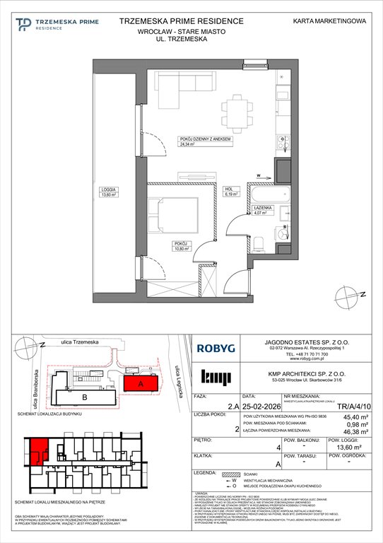 Nowe mieszkanie dwupokojowe Trzemeska Prime Residence Wrocław, Stare Miasto, Trzemeska  45m2 Foto 1