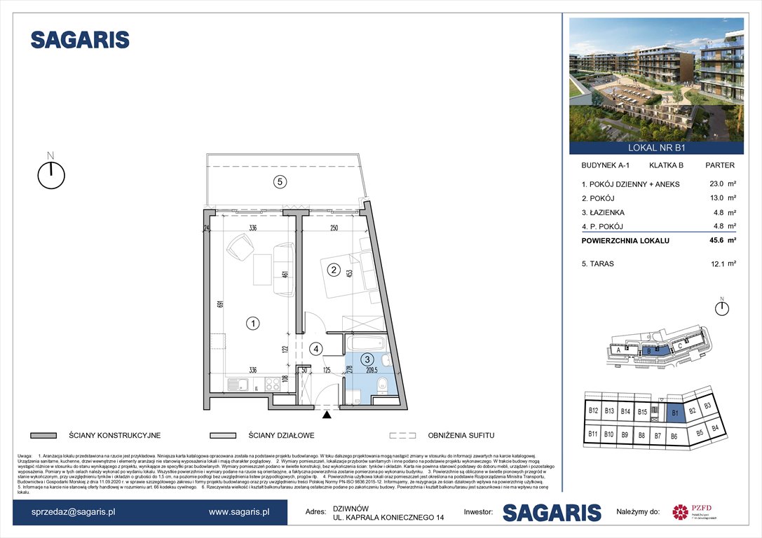 Nowe mieszkanie dwupokojowe Essense Baltic Resort&Spa Dziwnów, Kaprala Koniecznego 14  46m2 Foto 1