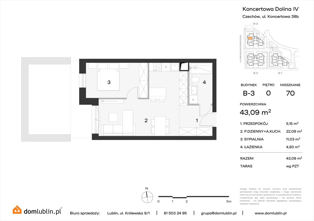 Nowe mieszkanie dwupokojowe Koncertowa Dolina Lublin, Choiny, Koncertowa  43m2 Foto 1