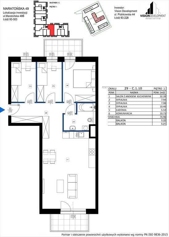 Nowe mieszkanie czteropokojowe  Maratońska 49 Nowa Retkinia  Łódź, Retkinia, Maratońska 49C  75m2 Foto 1