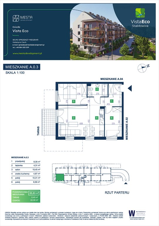 Nowe mieszkanie trzypokojowe Vista Eco  Wrocław, Fabryczna, Stabłowice, Łomnicka  56m2 Foto 1