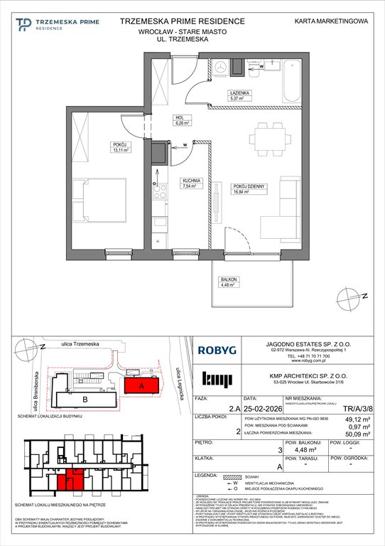 Nowe mieszkanie dwupokojowe Trzemeska Prime Residence Wrocław, Stare Miasto, Trzemeska  49m2 Foto 1