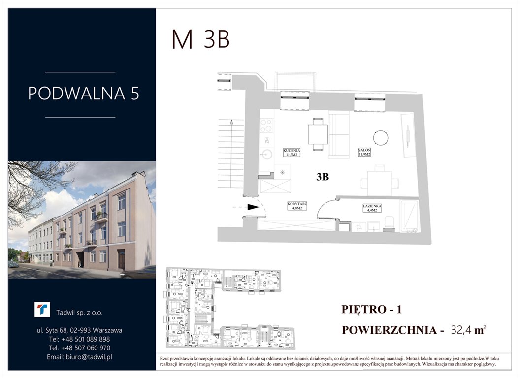 Nowe mieszkanie dwupokojowe podwalna5.pl Radom, Śródmieście, Podwalna 5  32m2 Foto 1